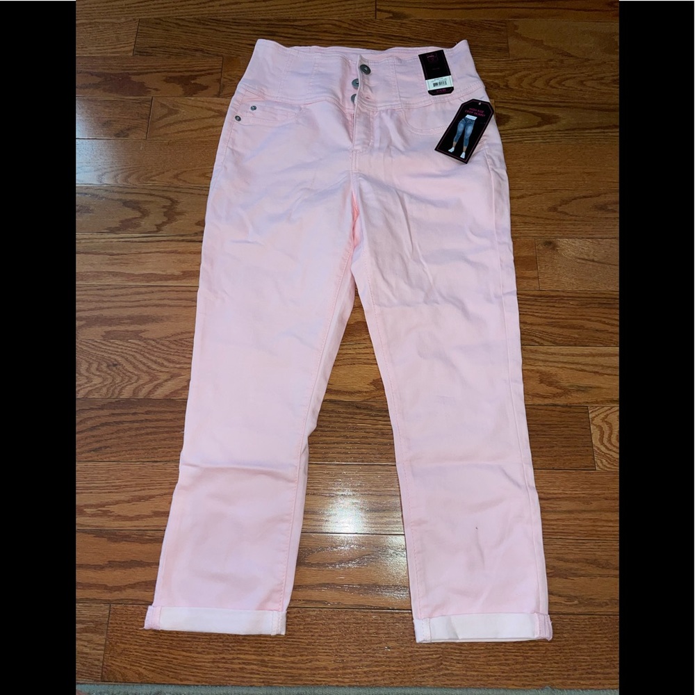 High Rise crop skinny Pink jeans